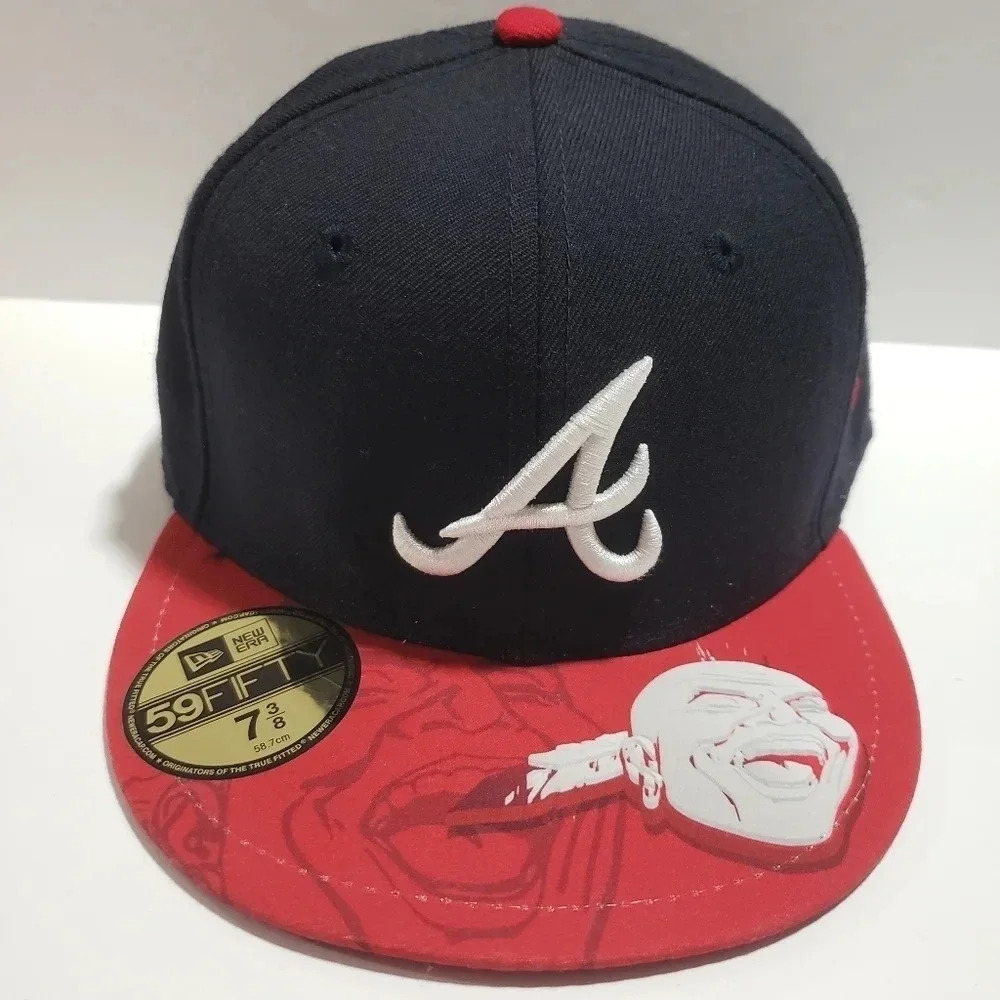 59Fifty/New Era Mens 7 3/8 Red/Black Atlanta  Braves Fitted Hat